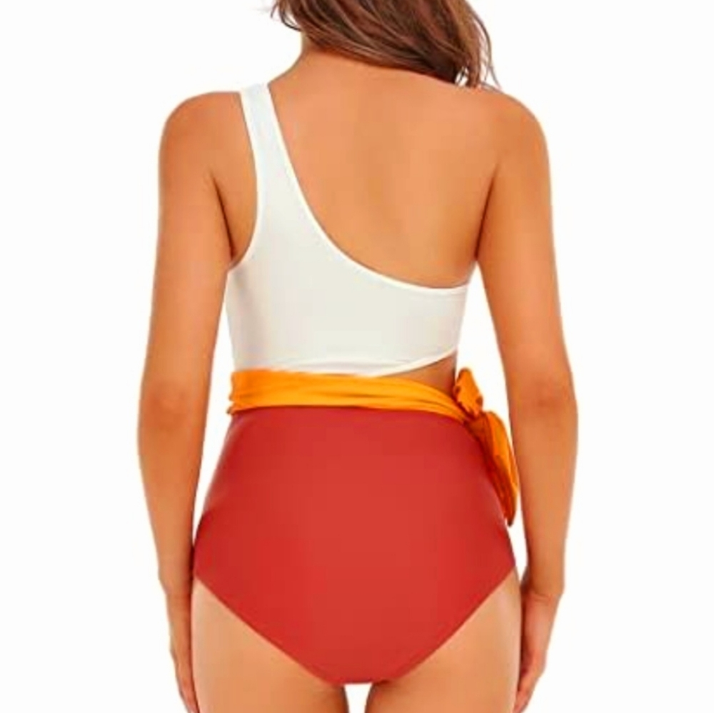MISSKY One Piece High Waist Tie Bikini